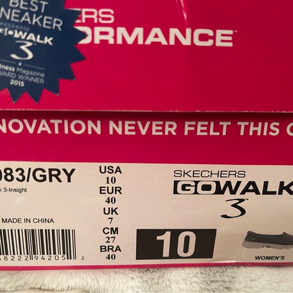 Sketchers Go Walk 3 women’s size 10 gray & white - Picture 3 of 8